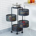Kitchen Rotating Storage Rack Floor To Ceiling Multi-layer Fruit Storage Rack Living Room Snack Basket Storage Rack