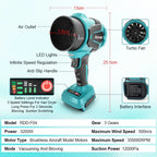 3200W Brushless Electric Turbo Blower Jet Fan 300000RPM Handheld Leaf Blower Dust Blowing for Makita 21V Battery Pin(No Battery)