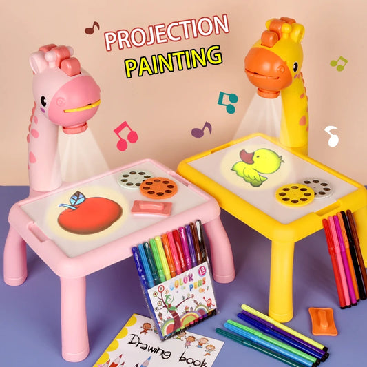 Deer Projection Drawing Board - Large Learn & Play Table w/ Light & Music for Kids Birthday Gift | AlluCanFind