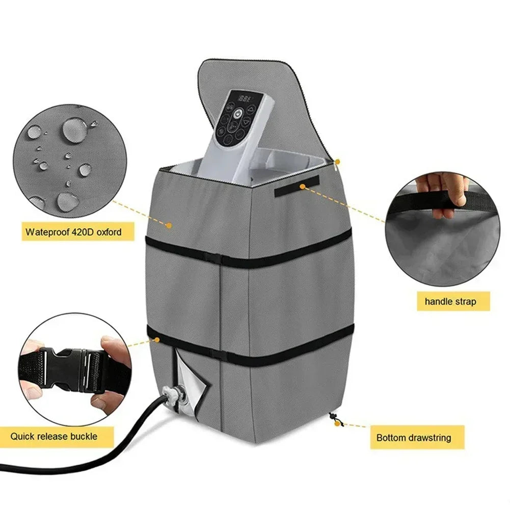 43x38x54cm Inflatable Spa Water Heater Pump Cover Black/Grey Heavy Duty Weatherproof Water Resistant Cover For Hot-Tub
