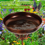Bird Bath Feeder Bowl Metal Garden Birdbath with 5 Prong Stakes Outdoor Standing Bird Bath Bowls for Patio Outside Yard Decor