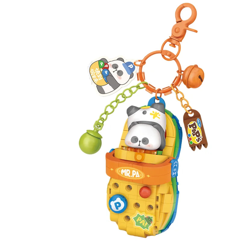 LOZ Panda Big Head Shoes Keychain Model Assembly Toy Home Creative Ornament Building Blocks Set Boys and Girls Birthday Gift