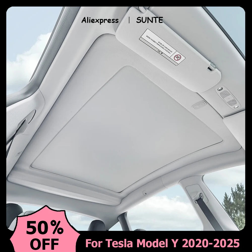 Electric Sunshade for Tesla Model Y 2020-2025 Integrated Car Sunroof Shade Modely Juniper Retractable Sun Visor Interior Parts