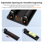 AlgoLaser Laser Engraver Y-axis Rotary Roller / Chuck 4 in-1 Ideal for Engraving On Both Regular Irregular Cylindrical Objects