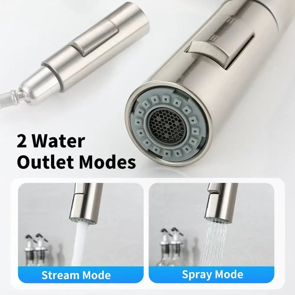 Kitchen Faucet Pull Out Brushed Nickle Stainless Steel Black Kitchen Mixed Tap Kitchen Sink Tap