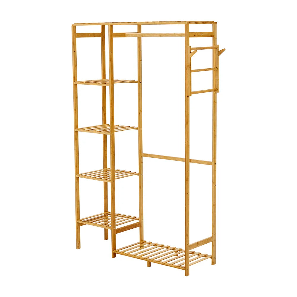 Wooden Clothes Rack with Hooks Coat Rack for Bedrooms Entryways Dressing Rooms