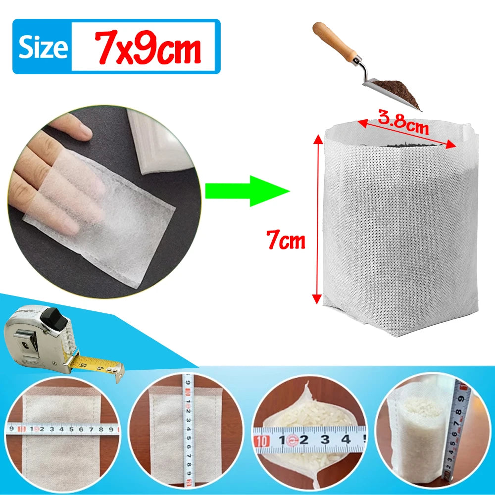 100-200Pcs Nursery Bags Plant Grow Bags Biodegradable Non-woven Fabric Seeds To Sow Flower Pot For Home Garden Accessories Tools