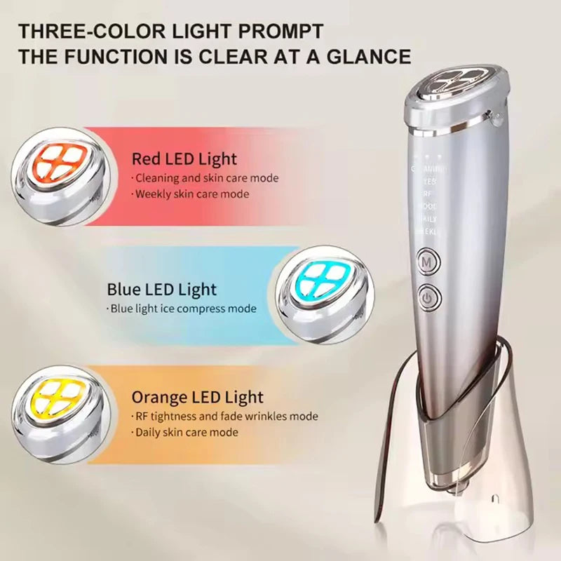 EMS Facial Massager High Frequency 6IN1 Face Lifting Microcurrents for Face and Eyes Tightening  RF Beauty Health Face Care Tool