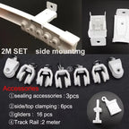 Flexible Ceiling & Wall Mounted Curtain Track Rail Bendable Plastic Steel Design for Bay Windows/Balcony 1-10M White Noise-Free
