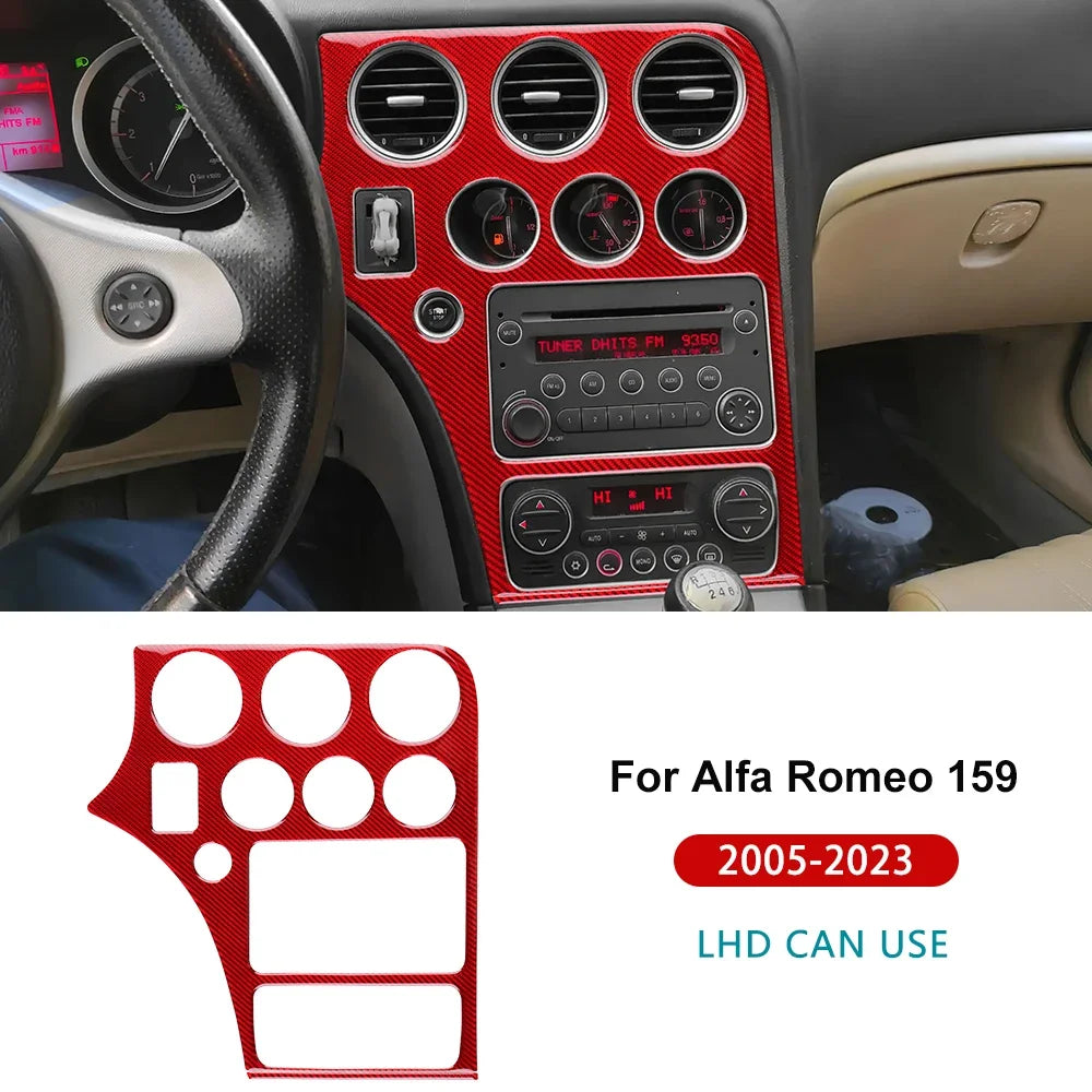 Real Soft Carbon Fiber Sticker For Alfa Romeo 159 2005-2018 2019 2020 2021 2022 2023 LHD RHD Car Center Console Panel Frame Trim