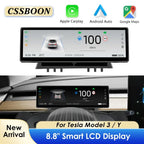 CSSBOON 8.8" Linux System Tesla Car Instrument Cluster Won't Block Airvents Dashboard Touch Display HUD for Tesla Model y/3