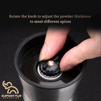 Kitchen Grinder 304 Stainless Steel - for Pepper, Sea Salt & Spices, Adjustable Coarse to Fine, Refillable with Glass Jar