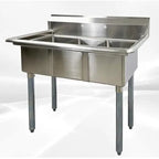Utility Commercial Restaurant Kitchen Stainless Steel 3 Grid Sink Workbench with Sink