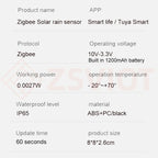 Tuya Smart Zigbee Rain Sensor With Light Detector Solar Operated IP65 Outdoor Waterproof Rain Detector Smart life Remote Control
