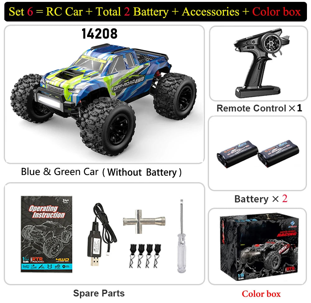 Hyper Go MJX 14207 14208 1/14 4WD 2.4G RC Car 55KM/H Brushless Drift Vehicle Racing Car Remote Control Car Off-Road Truck Toys