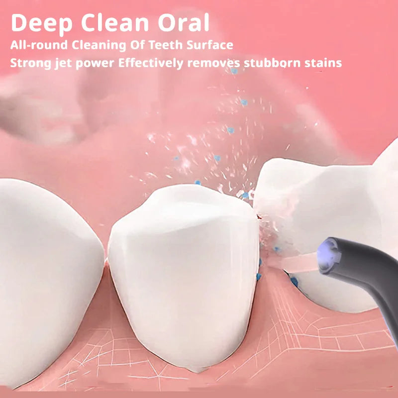 YUESI Mini Electric Water Flosser Convenient For Travel Portable Teeth Cleaner 2 Jet Tip 4 Modes Irrigator Dental Teeth Clean