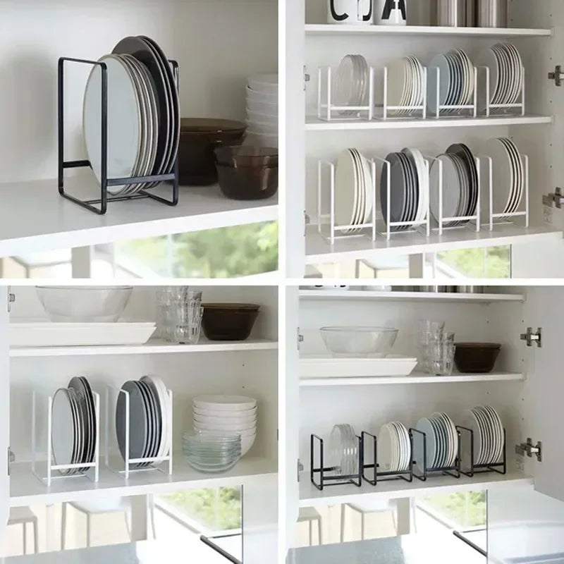 Kitchen Cabinet Plate Storage Countertop Dish Rack Drawer Dinner Plate Partition Drain Rack Layered Storage Rack Accessories