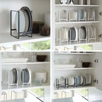 Kitchen Cabinet Plate Storage Countertop Dish Rack Drawer Dinner Plate Partition Drain Rack Layered Storage Rack Accessories