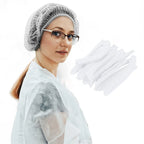 100 PCS Disposable Mop Mob Bouffant Caps 21 inch Non-Woven Clip Hair Head Cover Net for Beauty Food Salon Cooking Hairnets Caps
