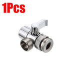 3 Way Water Tap Connector Splitter Copper Kitchen Sink Splitter Diverter Valve Leak-Proof Switch Faucet Adapter for Bathroom