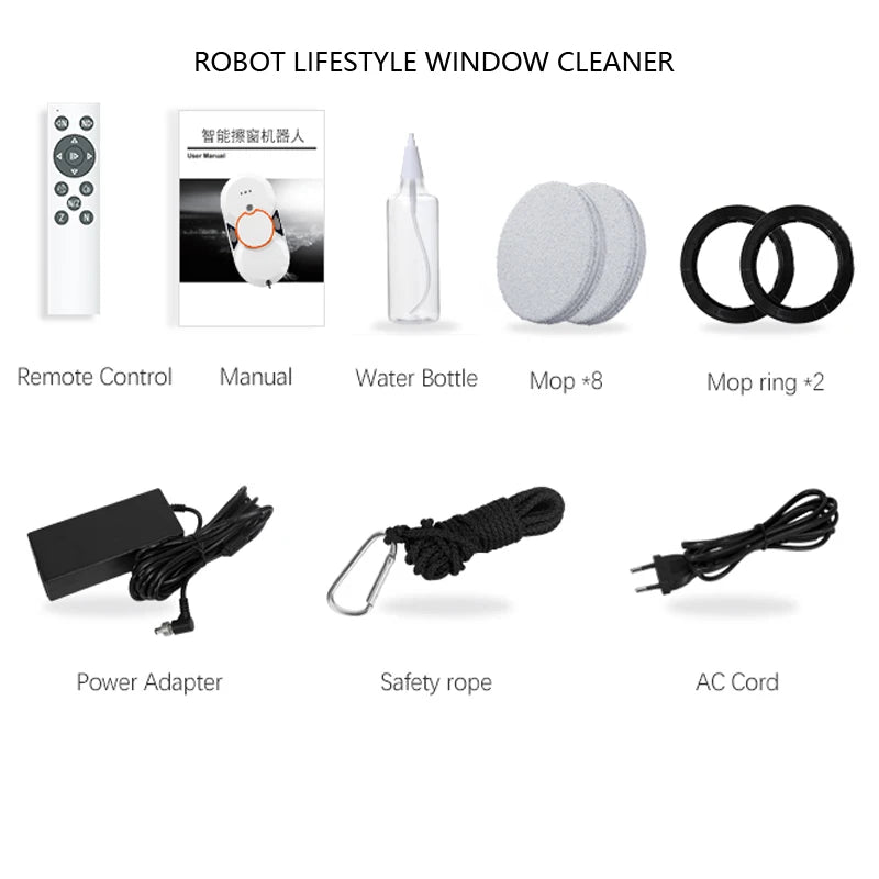 Robot Lifestyle Automatic Window Cleaner Robot with Two Sprayer Cleaning Glasses Smart Home Appliance