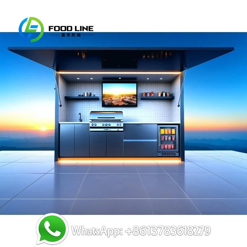Customized Compact Outdoor Kitchen Chic Design Customizable for Small Balcony Grilling Apartment Friendly Easy Install Setup