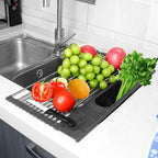 Kitchen Rolling Dish Drainer Roll Up Dish Drying Rack Over The Sink kitchen accessories,storage organization Foldable bowl shelf