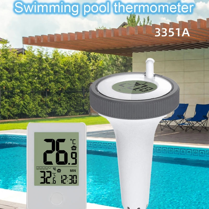 BRAND Digital Wireless Indoor Outdoor Floating Pool Thermometer Swimming Pool Bath Water Spas Aquariums Temp Monitor Time Clock