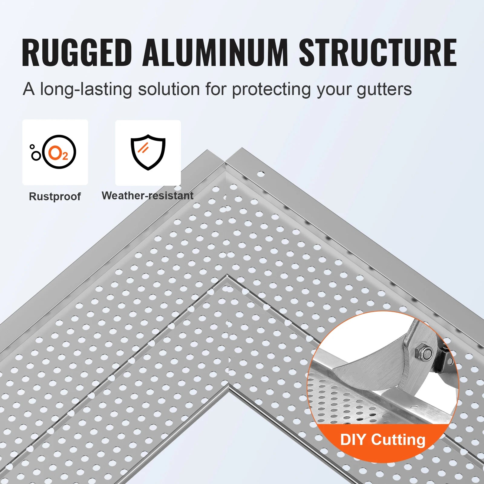 VEVOR Gutter Guard 5/6in Aluminum Leaf Filter DIY Gutter Cover 13/26/52 PCS Raptor Gutter Guards Fits Any Roof or Gutter Type