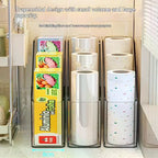 Kitchen Storage Box for Plastic Wrap and Gloves; Cabinet Door Organizer Garbage Bag Container