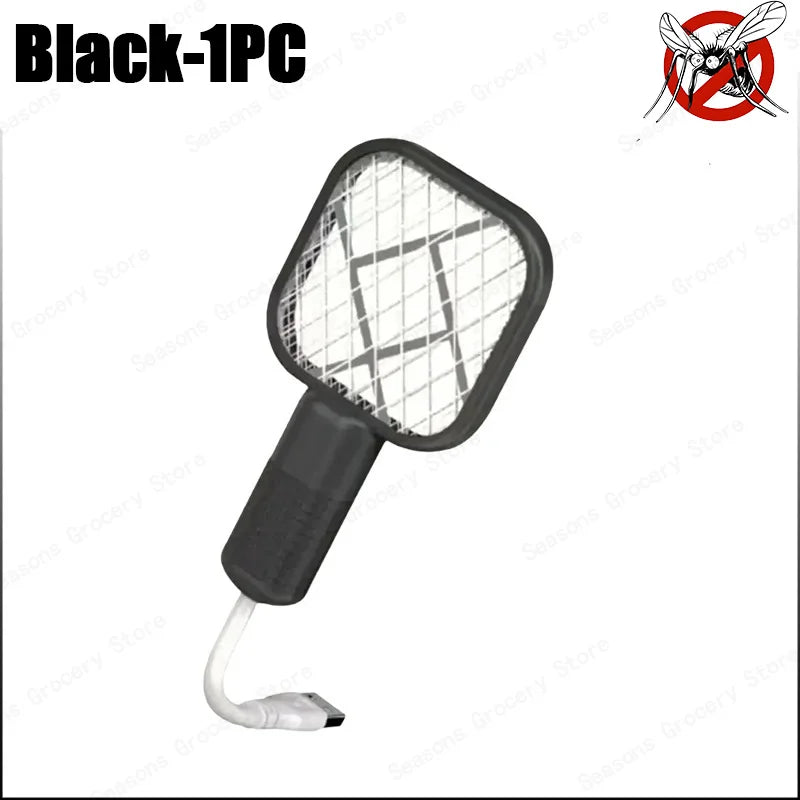 USB Mosquito Swatter Trap Electric Shock Mini Fly Bug Zapper UV Light Portable Insect Racket for Bedroom Pest Control