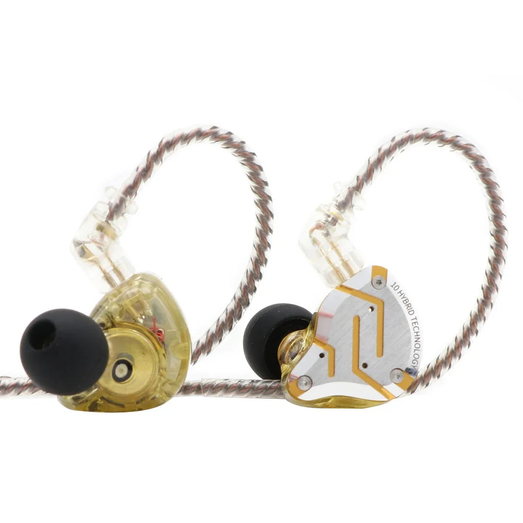 KZ ZS10 Pro 4BA+1DD 5 Driver in-Ear HiFi Metal Earphones with Stainless Steel Faceplate, 2 Pin Detachable Cable