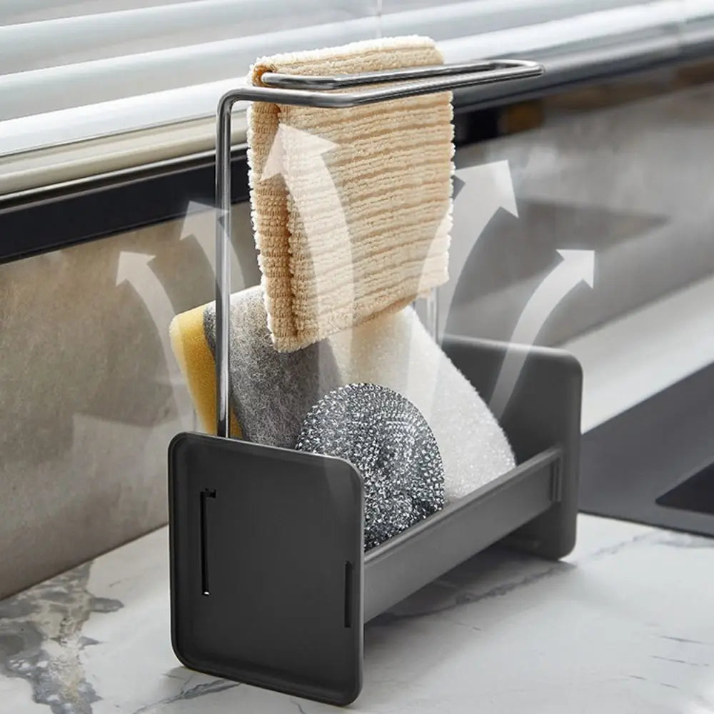 New Plastic Kitchen Sink Drain Rack Multipurpose Stable Sink Shelf Durable Dishcloth Towel Rack Kitchen