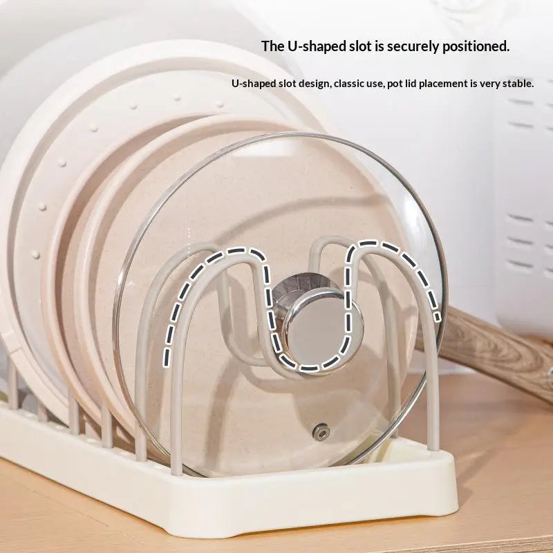 Kitchen Plate Holder Adjustable Multi Functional Tableware Storage Rack for Space Optimization