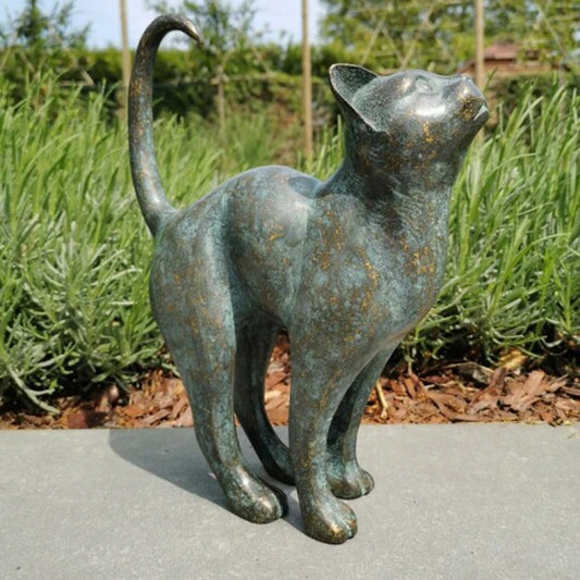 Cat Statue Butterfly Cat Statue Grease Bronze Lawn Porch Pet Garden Outdoor Decoration Courtyard, Yard, Lawn And Landscape Decor