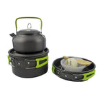 Outdoor camping cooking set hard aluminum alloy outdoor tableware kettle cooker cooking pots and bowls hiking barbecue picnic