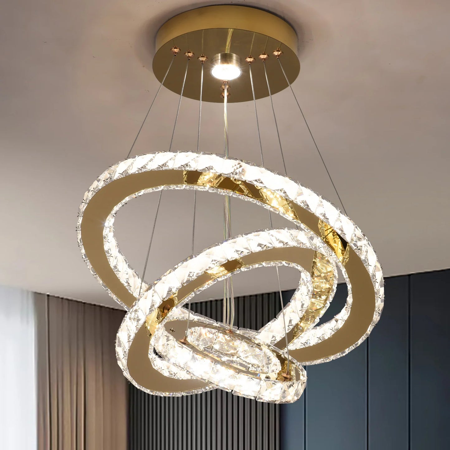 Crystal Pendant Light Led Chandelier Modern Ceiling Hanging Lamp Living Dining Room Nordic Kitchen Island Decor Lustre Fixture