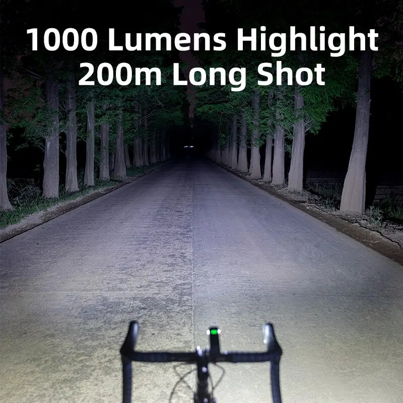 OFFBONDAGE 1000LM Bike Headlight – USB Rechargeable, Power Bank, Waterproof, MTB & Road Handlebar Light