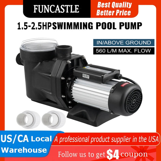Swimming Pool Pump with Sand Filter High Flow 1.5HP-2.5HP Water Pump 1850W Hot Tub Marine Aquarium Pump for In/Above Ground Pool