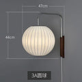Modern Nelson Ball Wall Sconce Modern Japanese Wall Lamp for Living Room Bedroom Home Bedside Office Hotel Silk Cloth Lamps