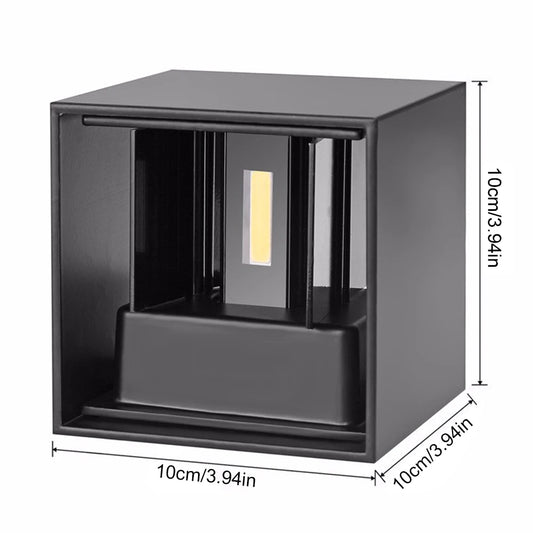 12W Dimmable COB Modern Brief Cube Adjustable Surface Mounted LED Wall Lamp Outdoor Waterproof Wall Light Garden Light Sconce