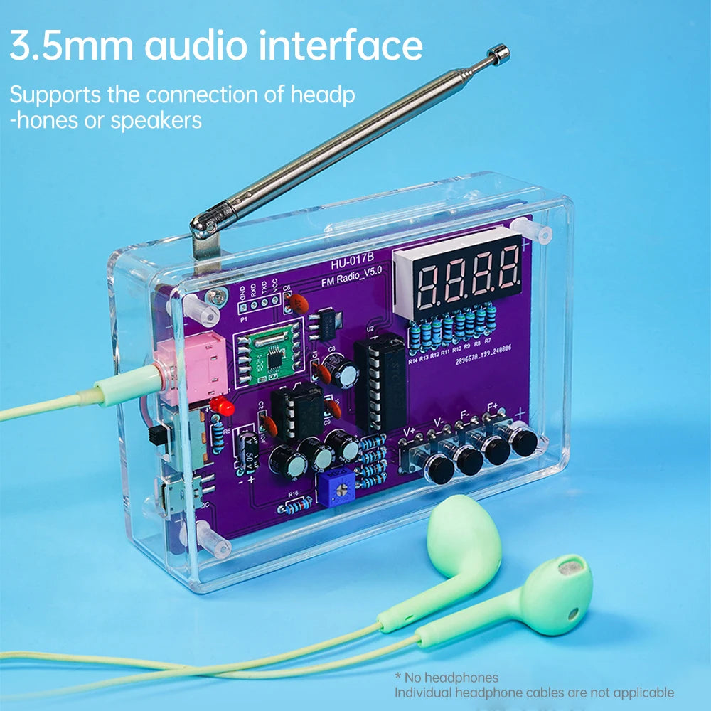 DIY Welding Kits 87-108MHz HU-017A/HU-017B RDA5807S Radio Kit FM DIY Electronic Parts Learning Set