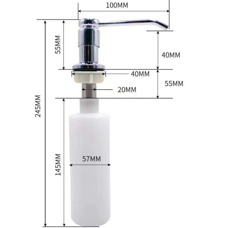 Round Head 350ml Liquid Soap Dispenser Kitchen Bathroom Sink Soap Dispenser Kitchen Sink Cleaning Accessories Soap Dispenser