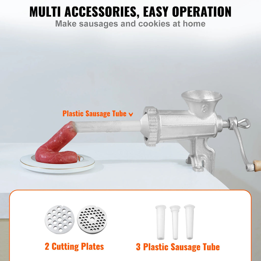 SucceBuy Manual Mini Meat Mincer Food Processor Grinder Portable Chopper Blender Sausage Stuffer Steel for Beef Fish Home