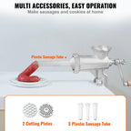 SucceBuy Manual Mini Meat Mincer Food Processor Grinder Portable Chopper Blender Sausage Stuffer Steel for Beef Fish Home