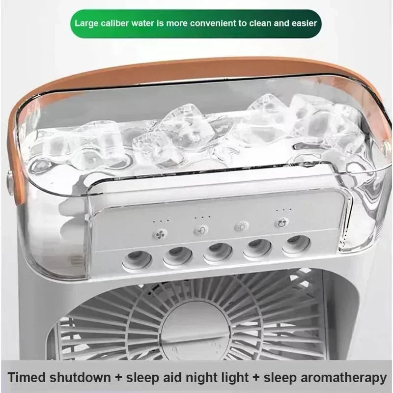 Portable Humidifier Fan 3 in 1 Air Conditioners USB Electric Fan LED N