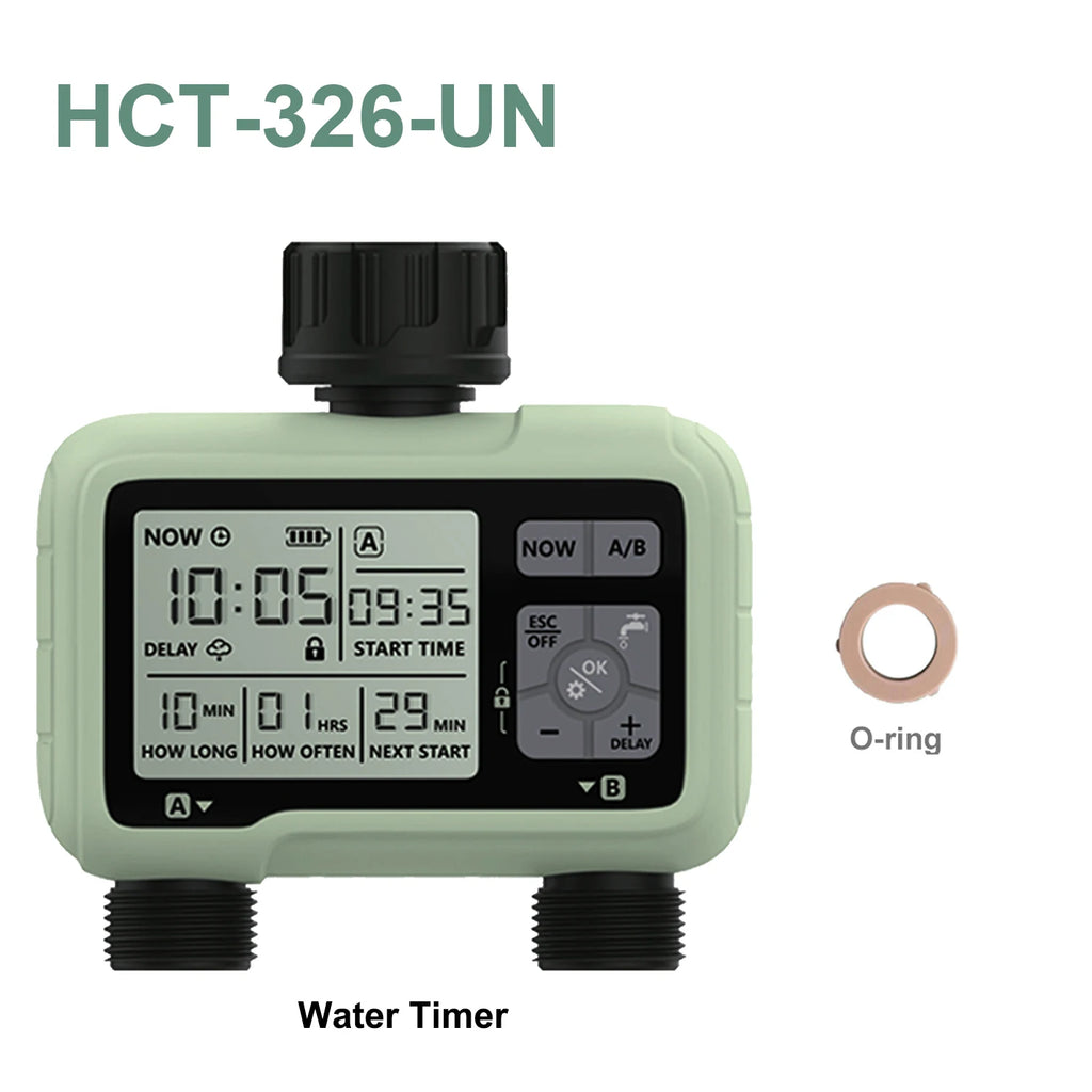 Eshico HCT-326 Super Timing 2-Outlet Water Timer Precisely Watering Up Outdoor Automatic Irrigation Fully Adjustable Program