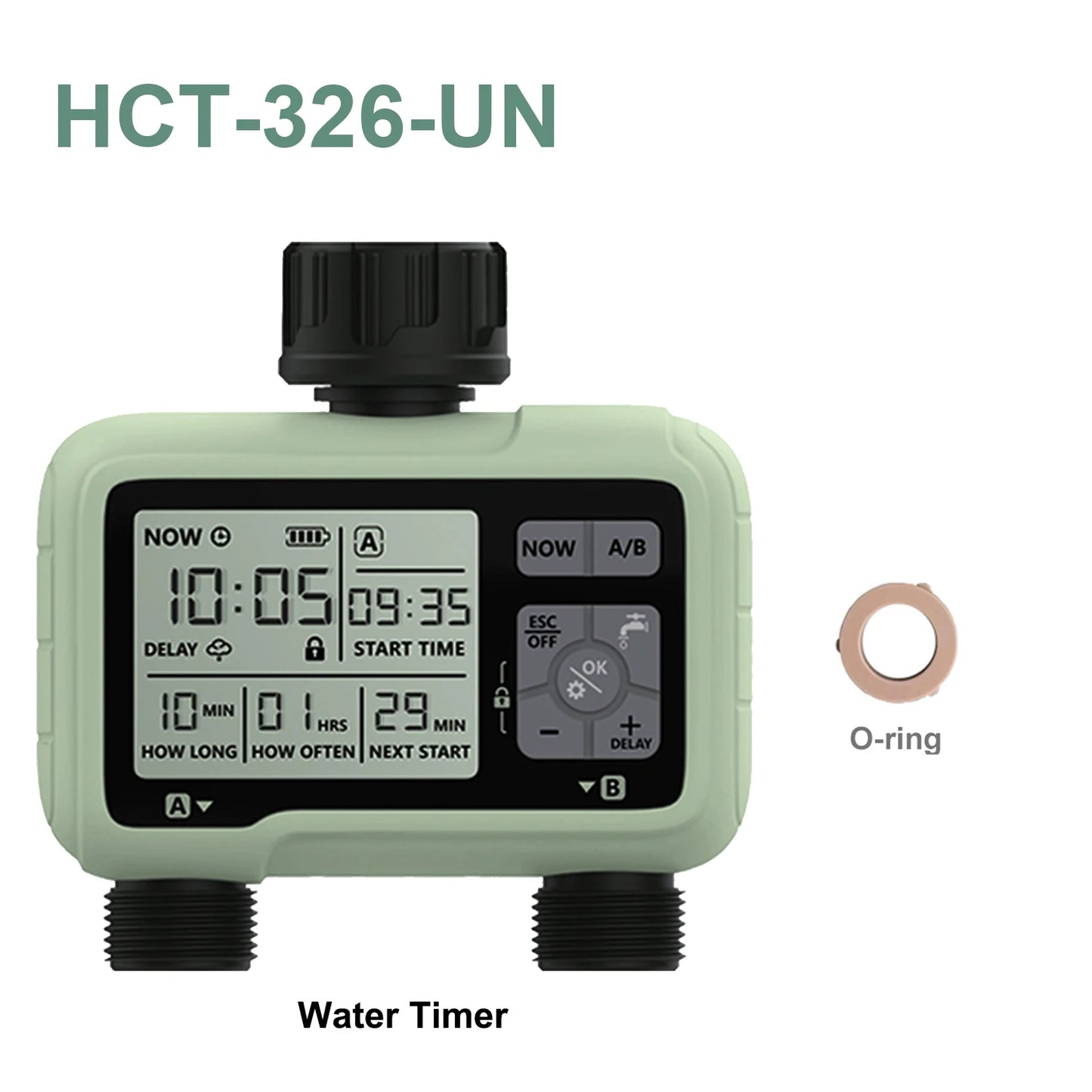 Eshico HCT-326 Super Timing 2-Outlet Water Timer Precisely Watering Up Outdoor Automatic Irrigation Fully Adjustable Program