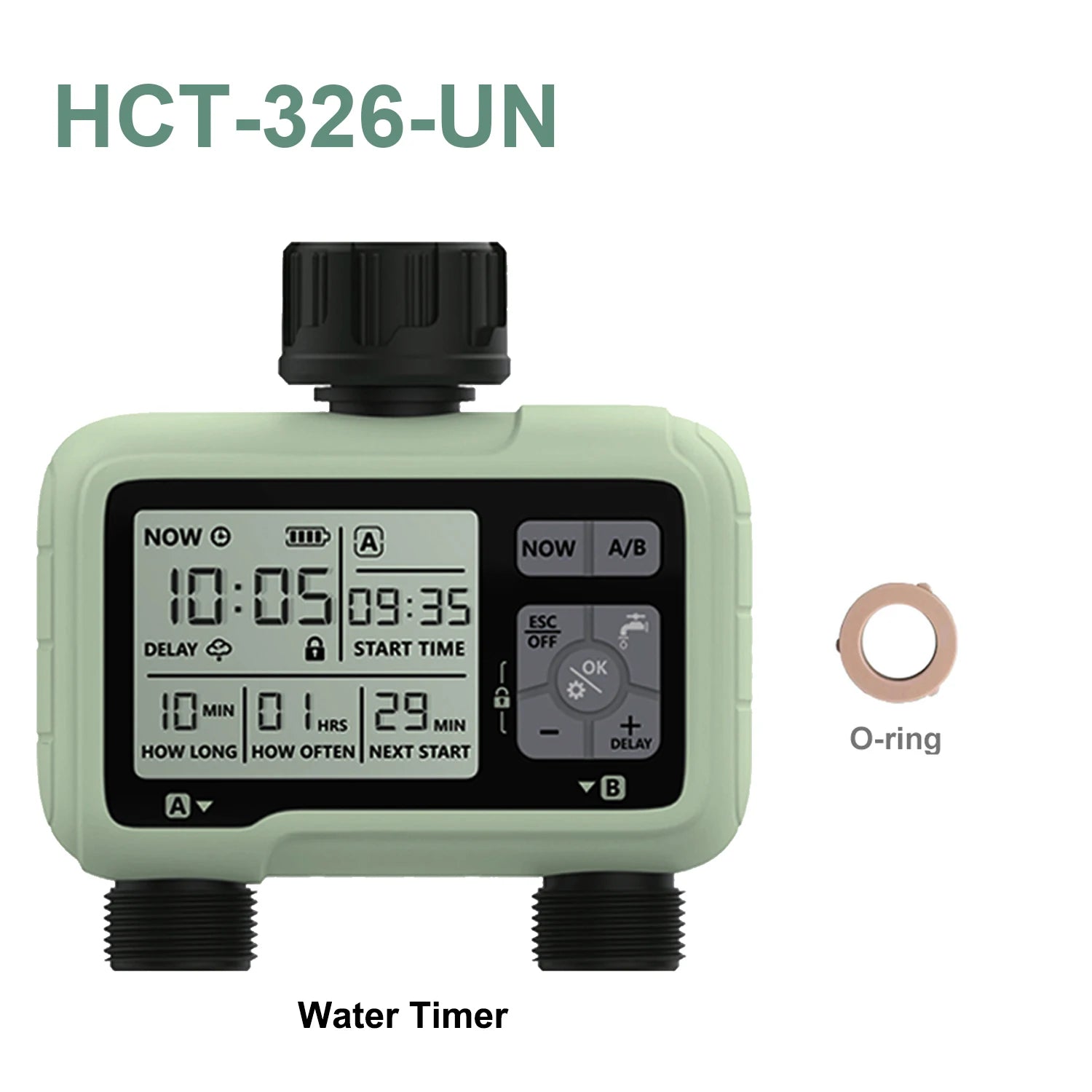 Eshico HCT-326 Super Timing 2-Outlet Water Timer Precisely Watering Up Outdoor Automatic Irrigation Fully Adjustable Program
