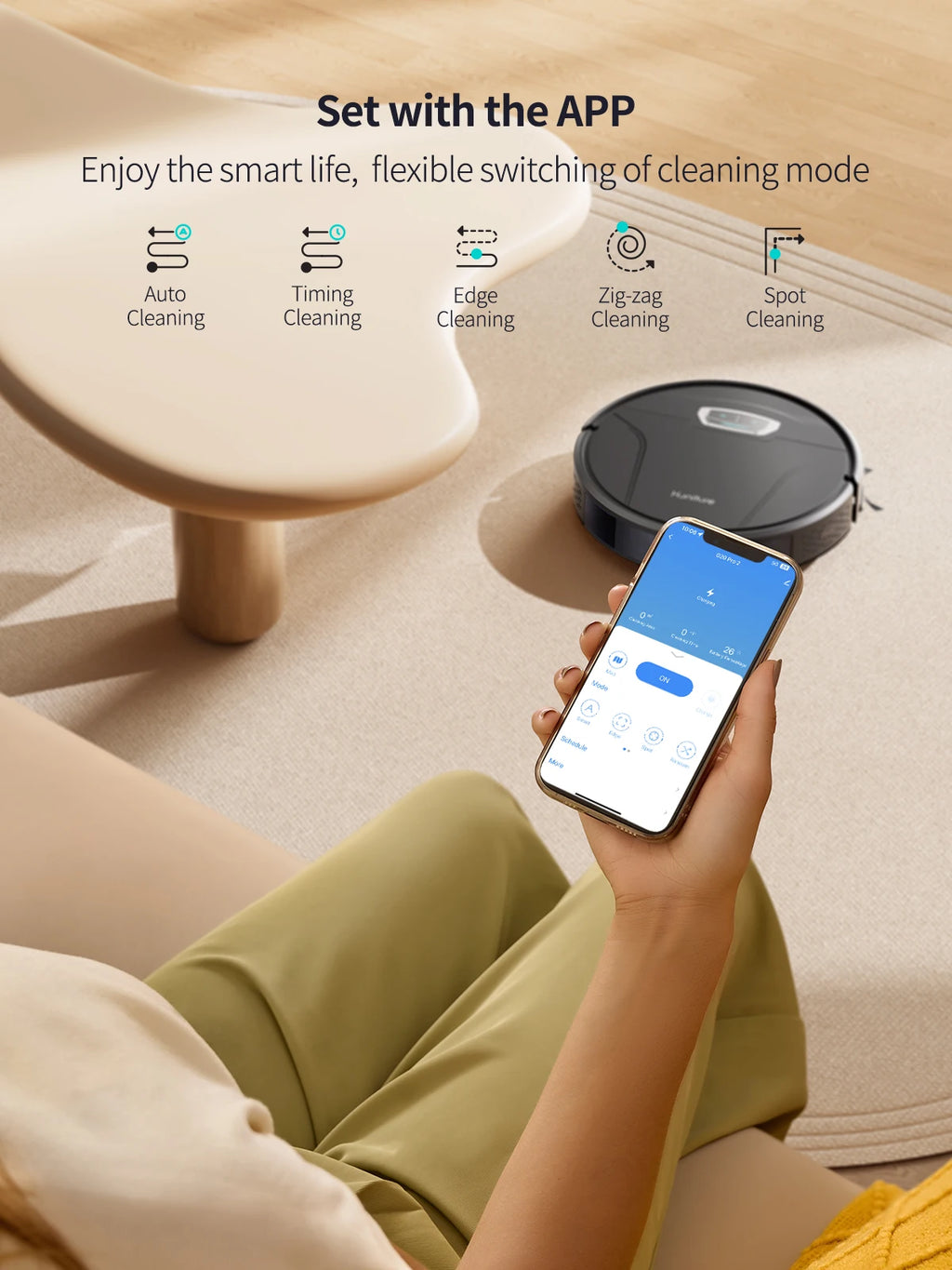 Honiture Robot Vacuum Cleaner 6000pa Strong Suction Self-Charging App&Remote&Voice Control 3 in 1 Robot Vacuum and Mop Combo